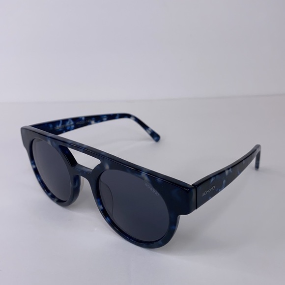 New KOMONO DREYFUSS Blue Black tortoise Sunglasses NWT round - Picture 11 of 16